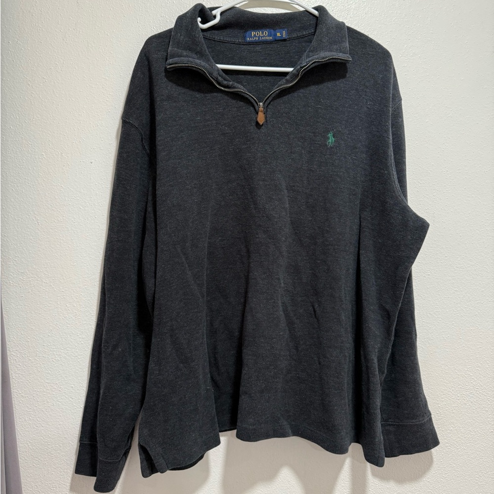 Polo Ralph Lauren Dark Gray Quarter-Zip Sweater